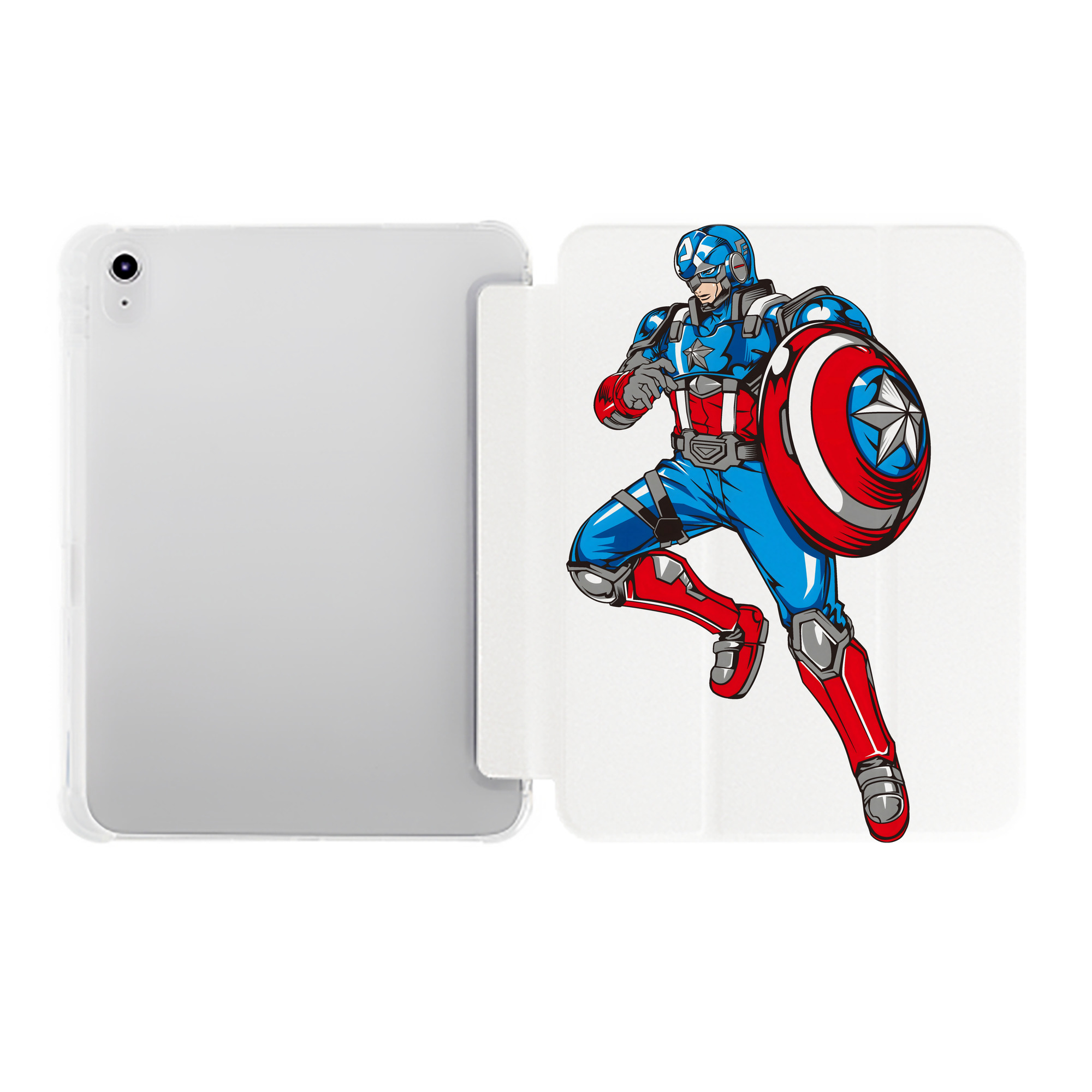 （画像用） アベンジャーズ The Avengers IPad ケース ペン収納付き 三つ折りスタンド PUレザー×シリコン 対応機種9.5/10.5/10.9インチ